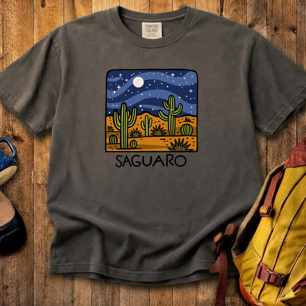 Saguaro at Night Cotton T-Shirt