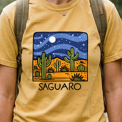 Saguaro at Night Cotton T-Shirt