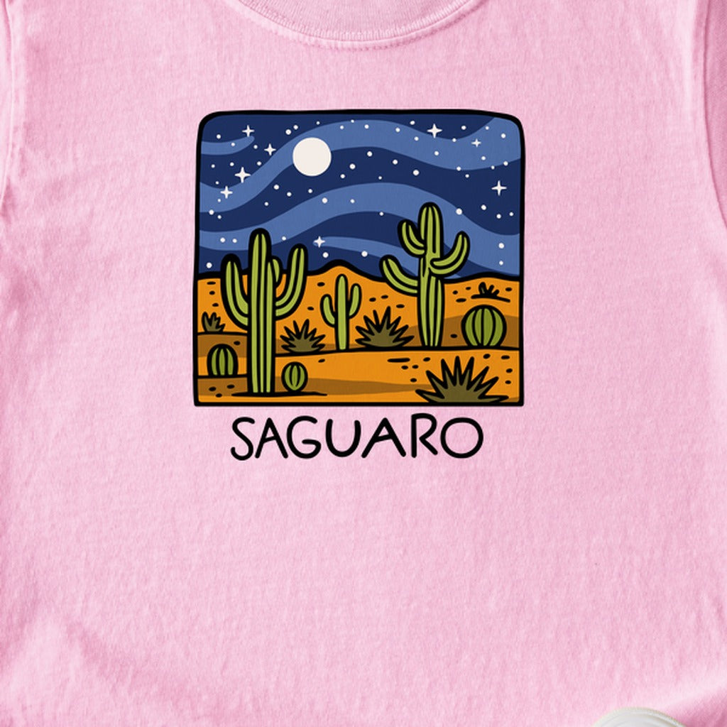 Saguaro at Night Kids Cotton T-Shirt