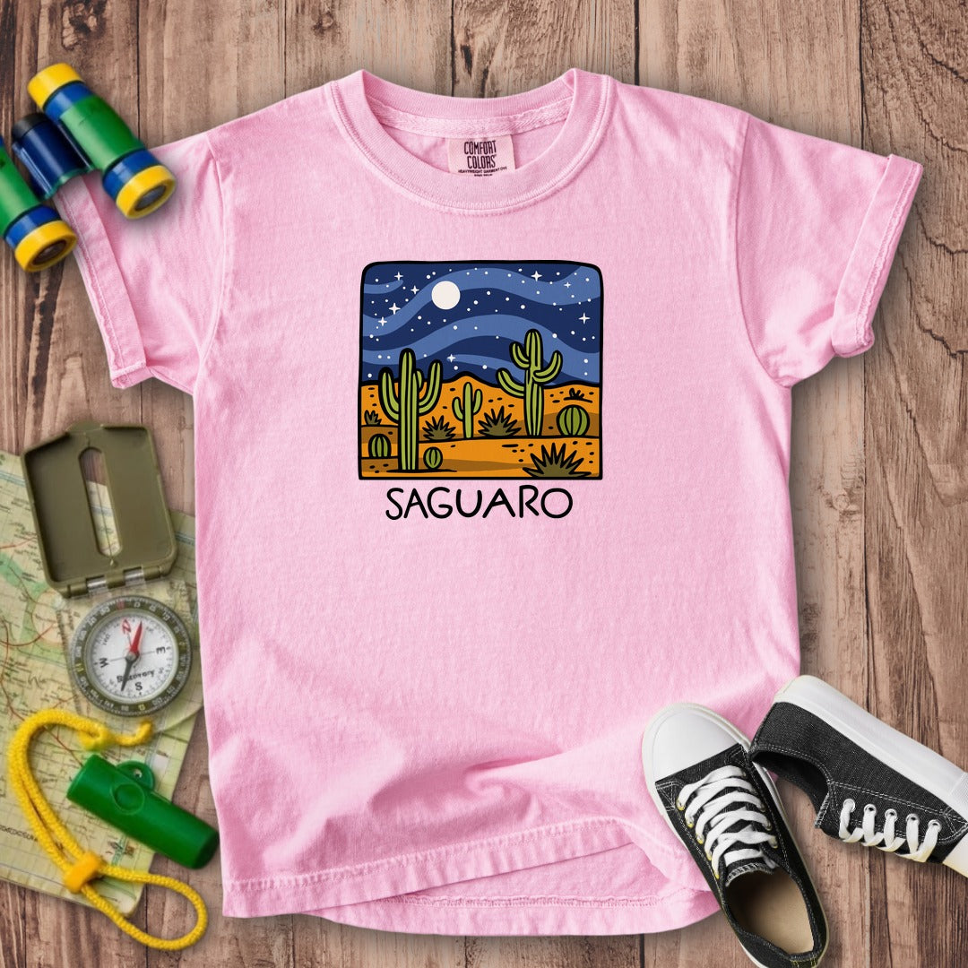 Saguaro at Night Kids Cotton T-Shirt