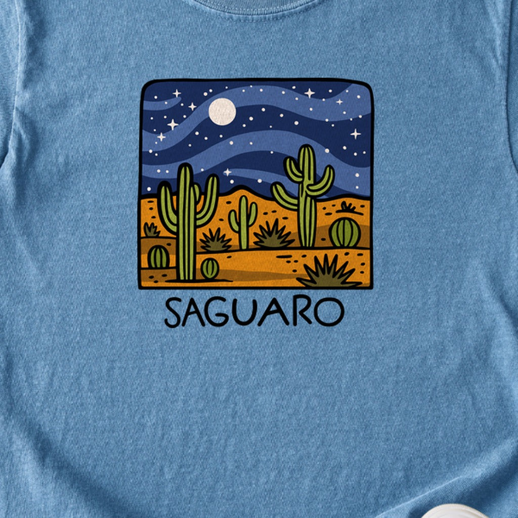 Saguaro at Night Kids Cotton T-Shirt