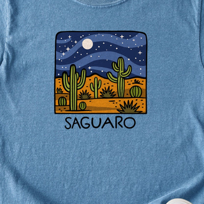 Saguaro at Night Kids Cotton T-Shirt