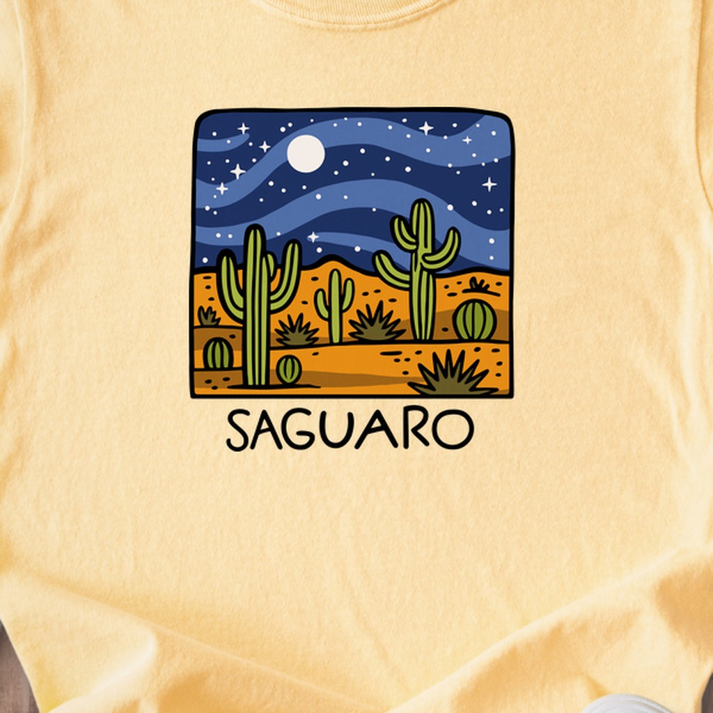 Saguaro at Night Kids Cotton T-Shirt