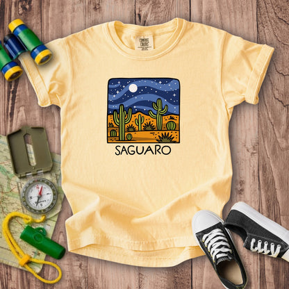Saguaro at Night Kids Cotton T-Shirt
