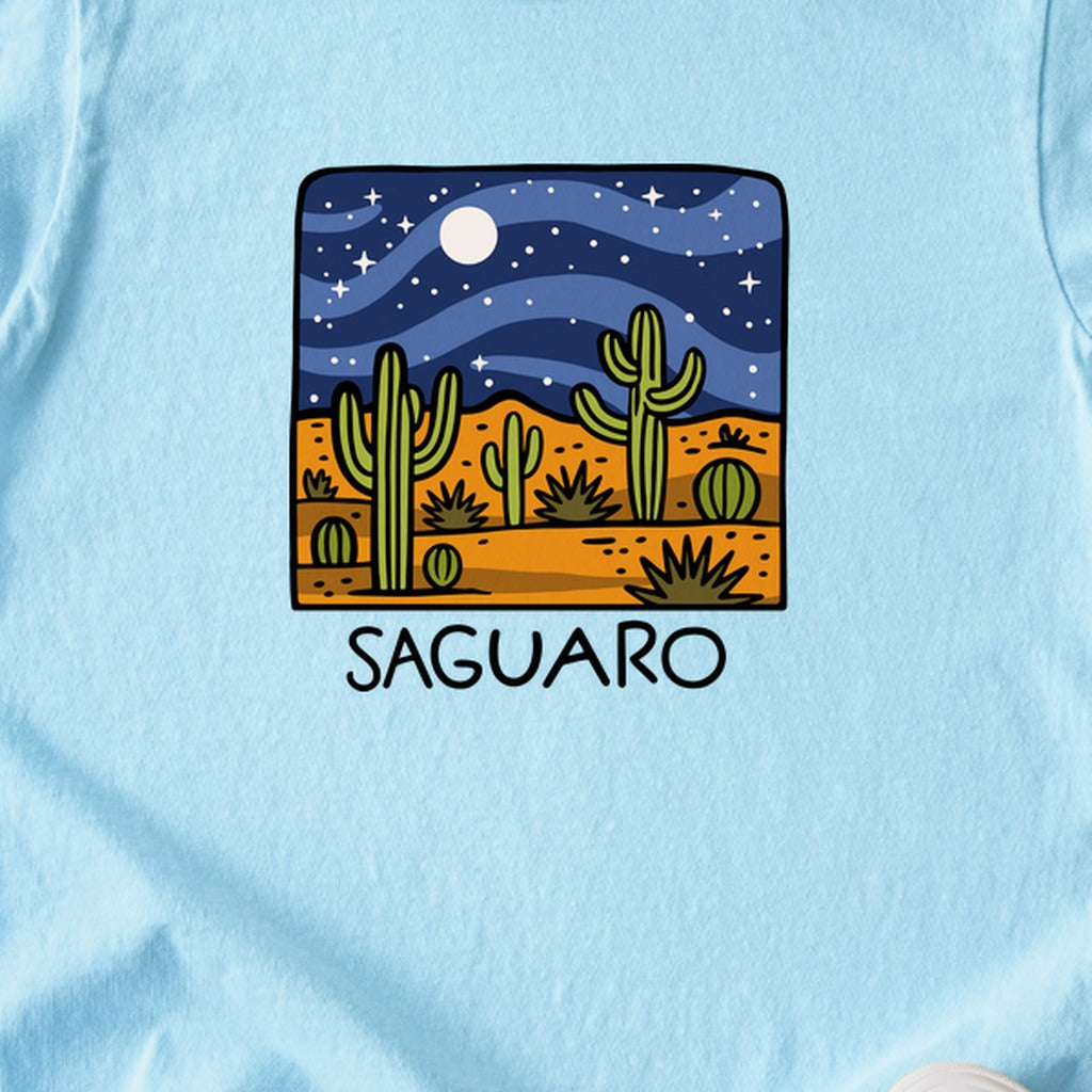 Saguaro at Night Kids Cotton T-Shirt