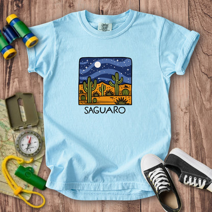Saguaro at Night Kids Cotton T-Shirt