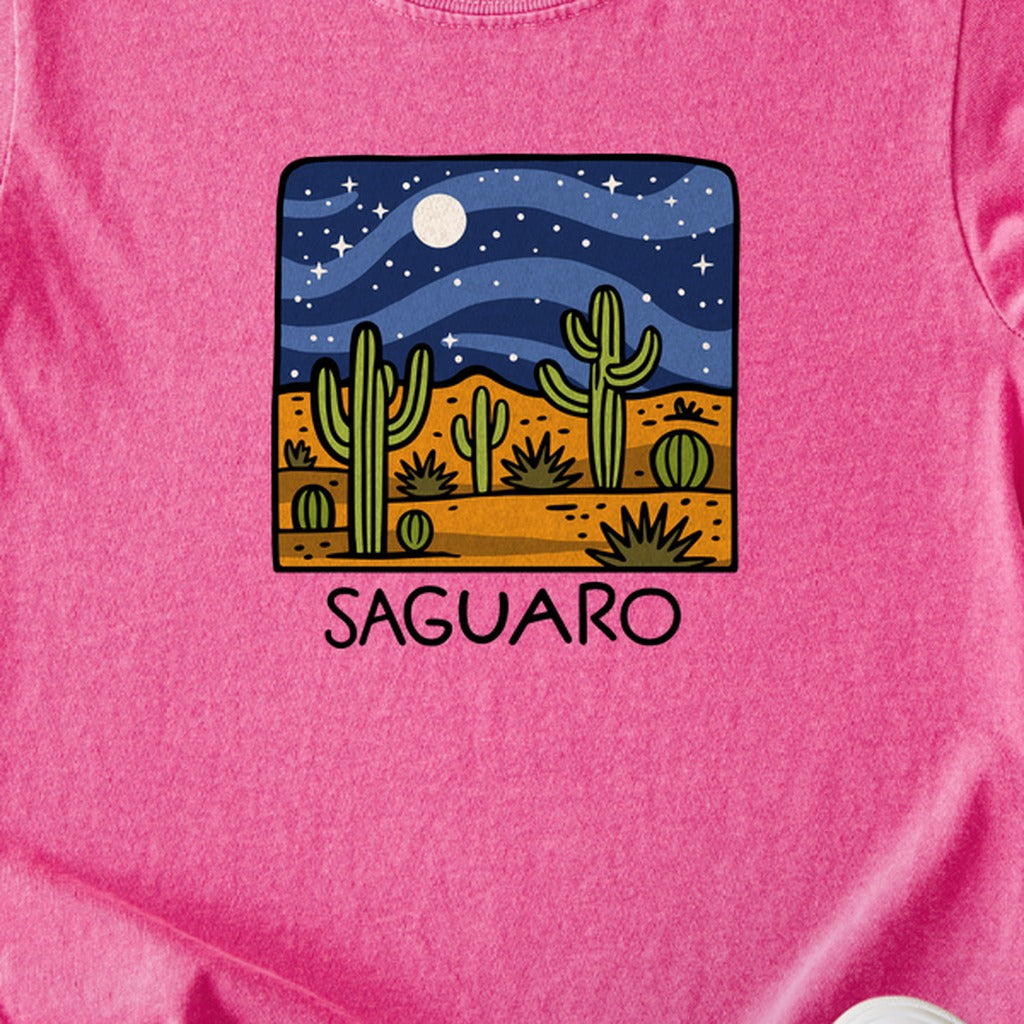 Saguaro at Night Kids Cotton T-Shirt