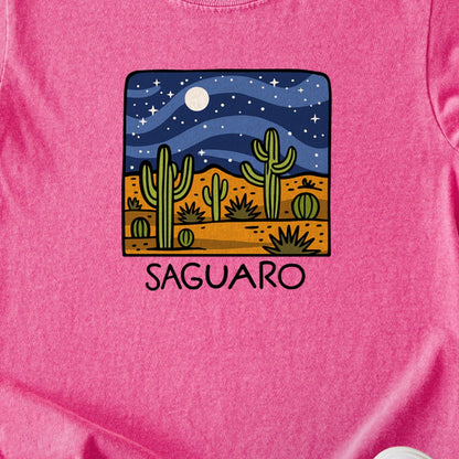 Saguaro at Night Kids Cotton T-Shirt
