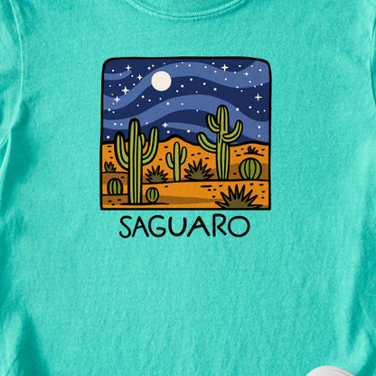 Saguaro at Night Kids Cotton T-Shirt