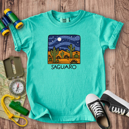 Saguaro at Night Kids Cotton T-Shirt