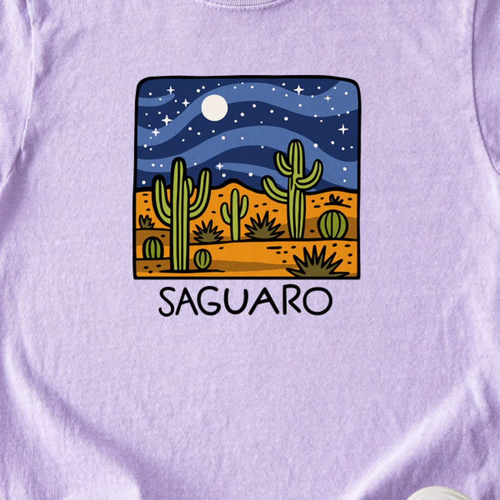 Saguaro at Night Kids Cotton T-Shirt