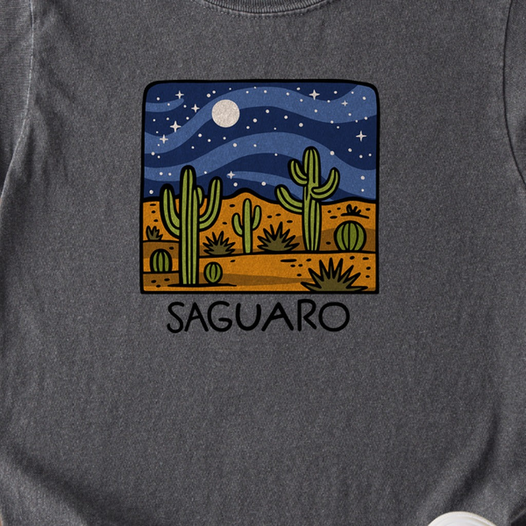 Saguaro at Night Kids Cotton T-Shirt