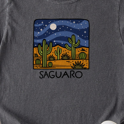 Saguaro at Night Kids Cotton T-Shirt
