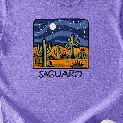 Saguaro at Night Kids Cotton T-Shirt