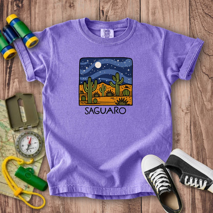 Saguaro at Night Kids Cotton T-Shirt