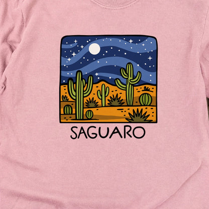 Saguaro at Night Cotton Long Sleeve
