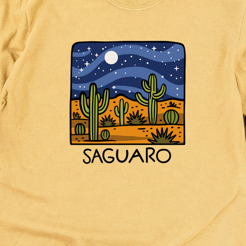 Saguaro at Night Cotton Long Sleeve
