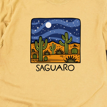 Saguaro at Night Cotton Long Sleeve