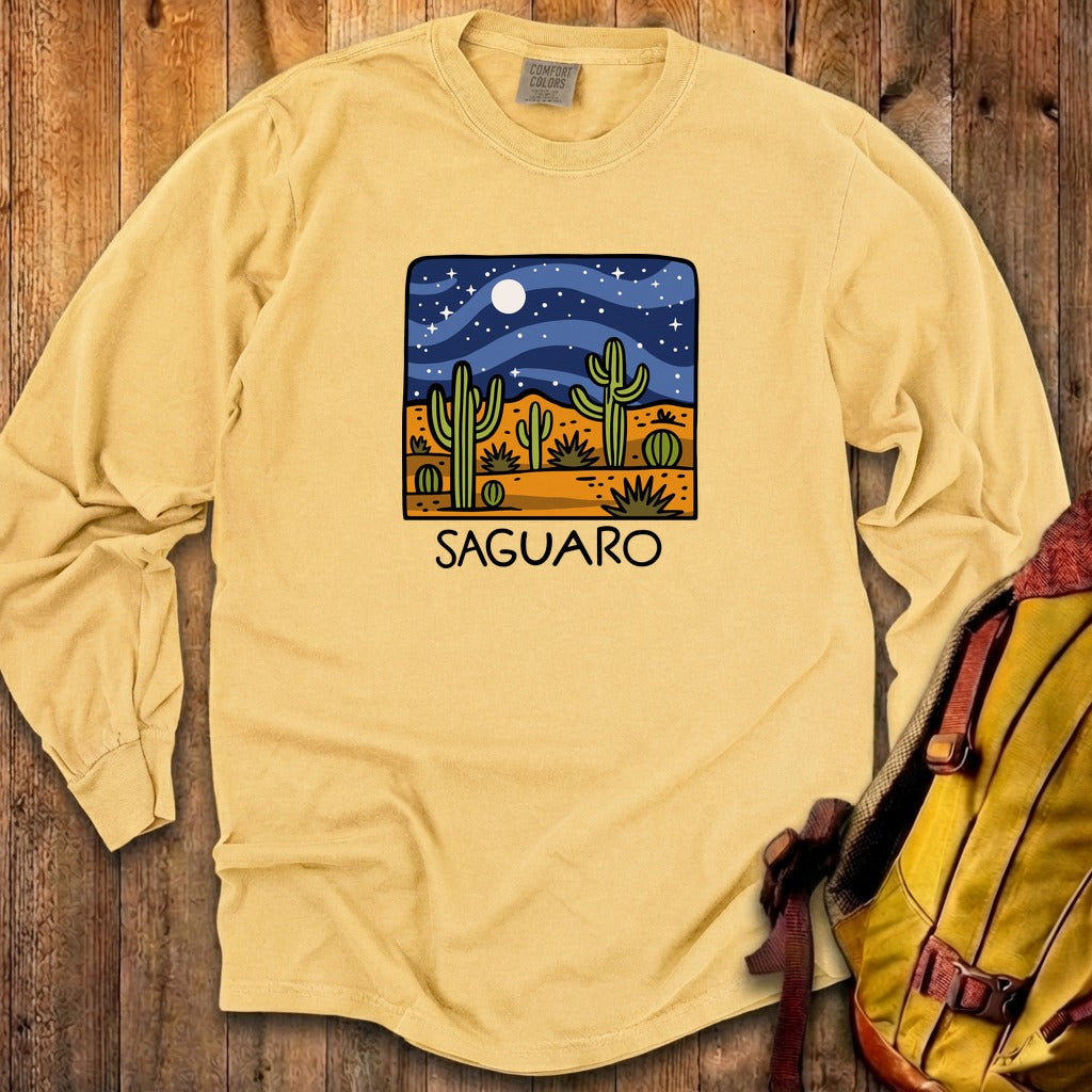 Saguaro at Night Cotton Long Sleeve
