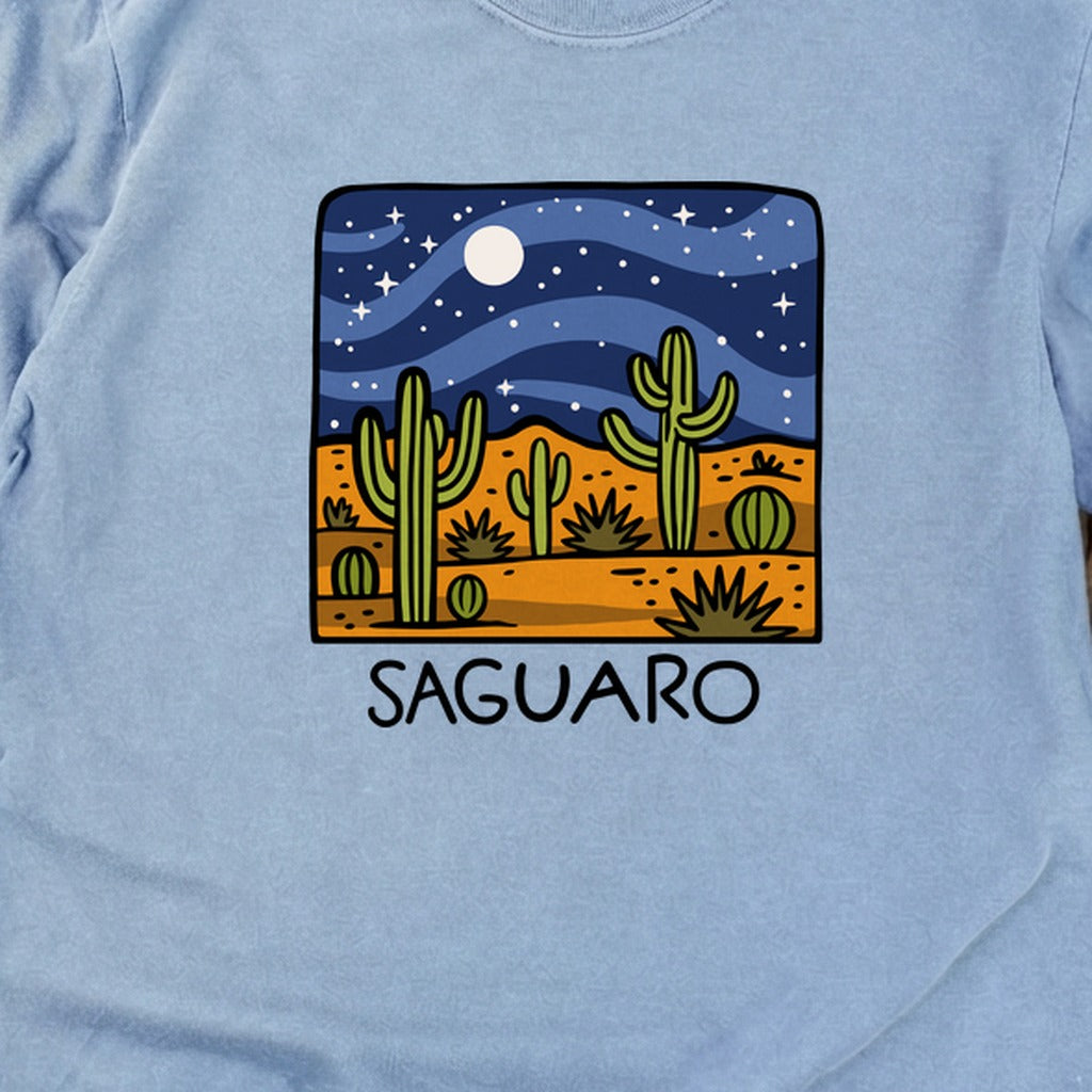 Saguaro at Night Cotton Long Sleeve