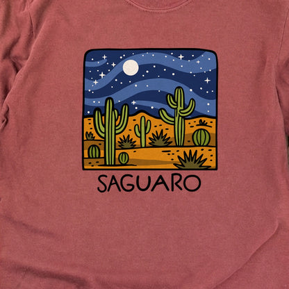 Saguaro at Night Cotton Long Sleeve