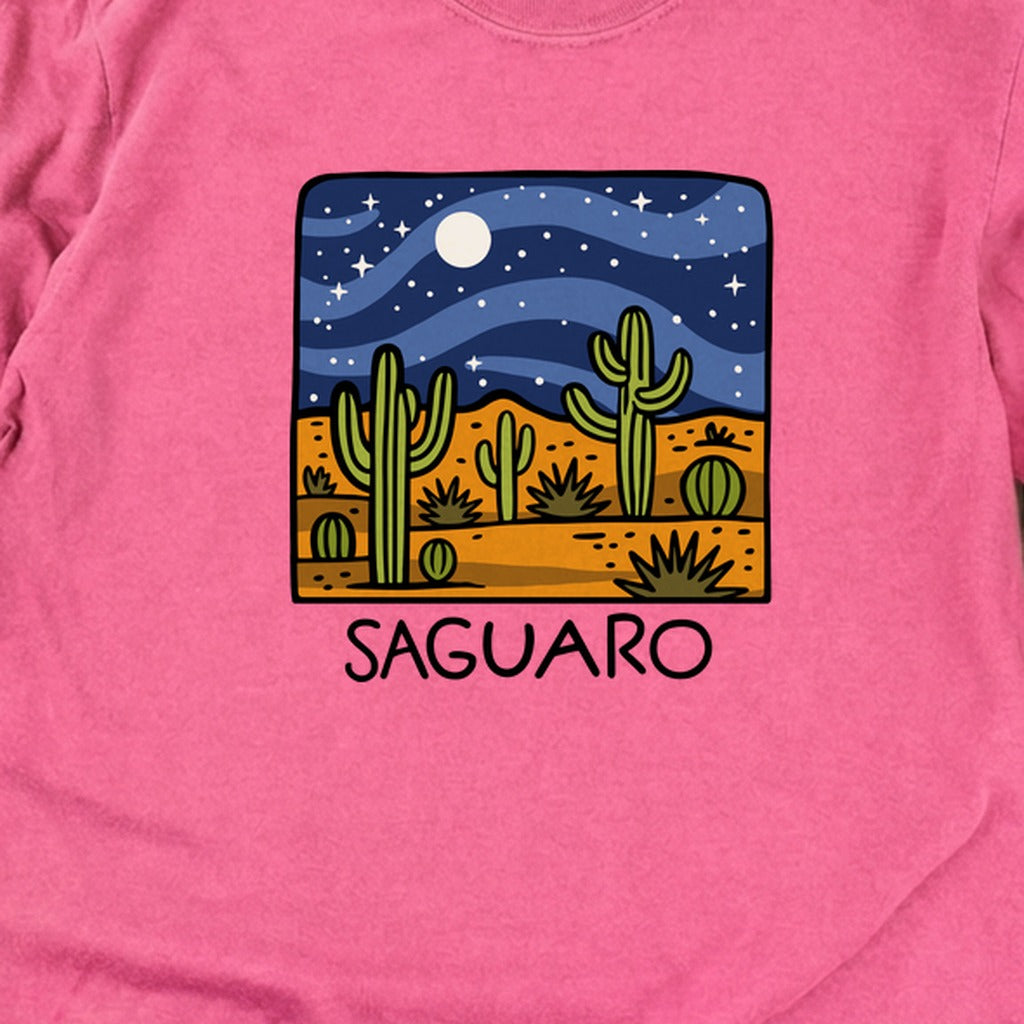 Saguaro at Night Cotton Long Sleeve