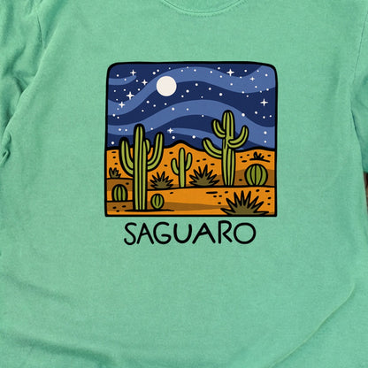 Saguaro at Night Cotton Long Sleeve