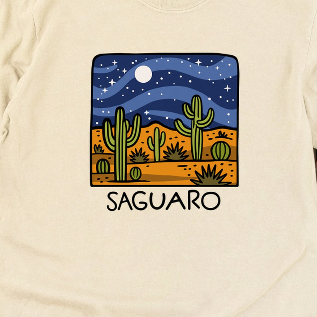 Saguaro at Night Cotton Long Sleeve