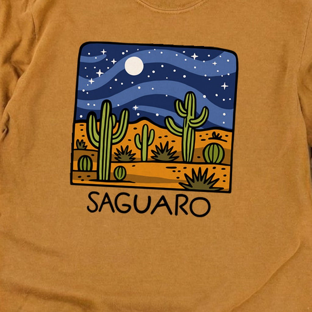 Saguaro at Night Cotton Long Sleeve