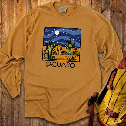 Saguaro at Night Cotton Long Sleeve
