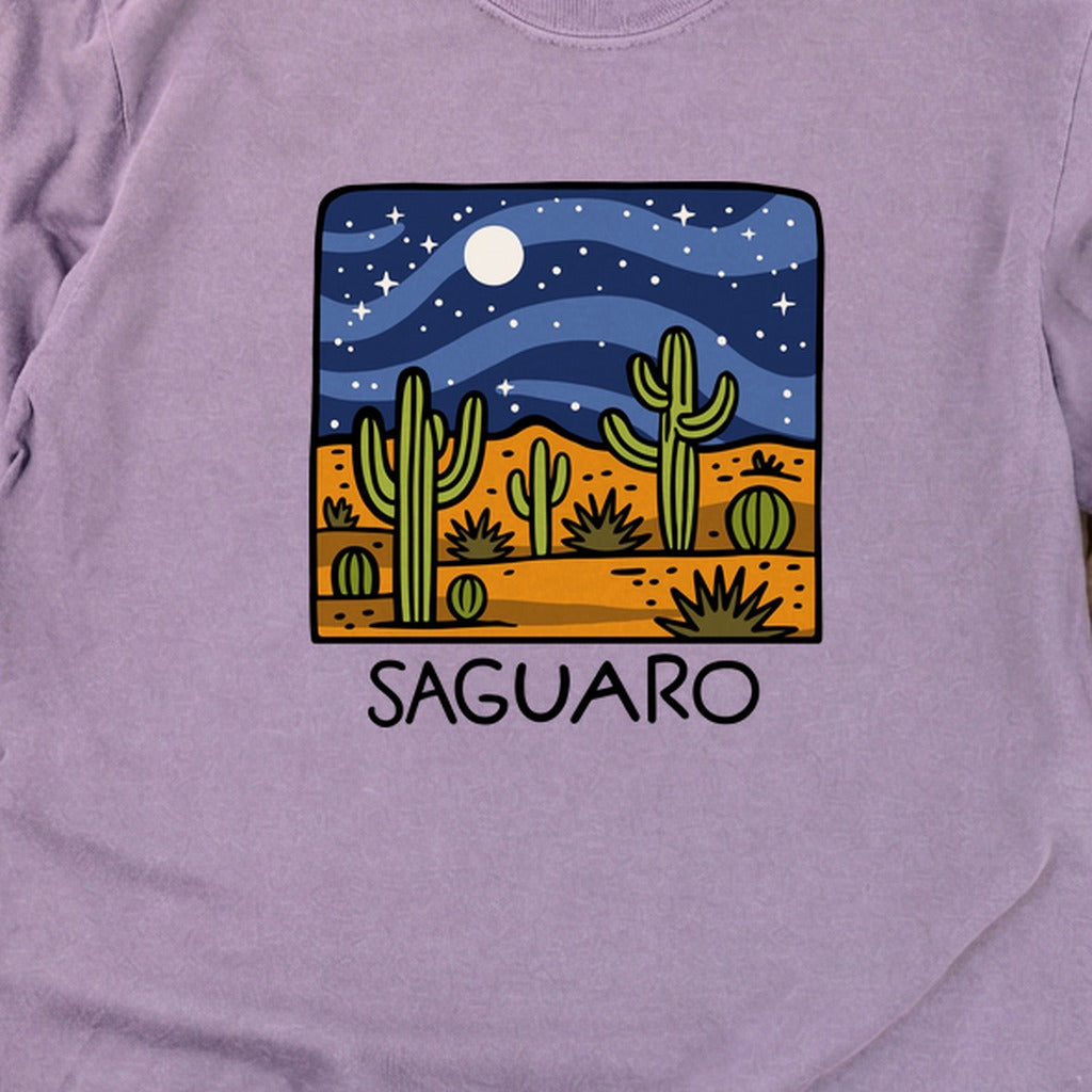 Saguaro at Night Cotton Long Sleeve