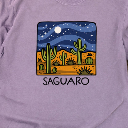 Saguaro at Night Cotton Long Sleeve