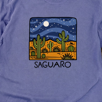 Saguaro at Night Cotton Long Sleeve