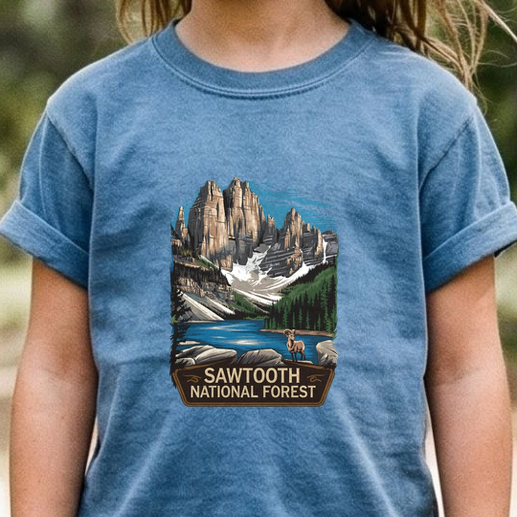 Sawtooth National Forest Kids Cotton T-Shirt