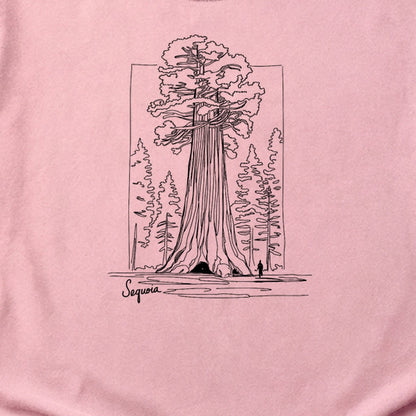 Sequoia Line Drawing Cotton T-Shirt