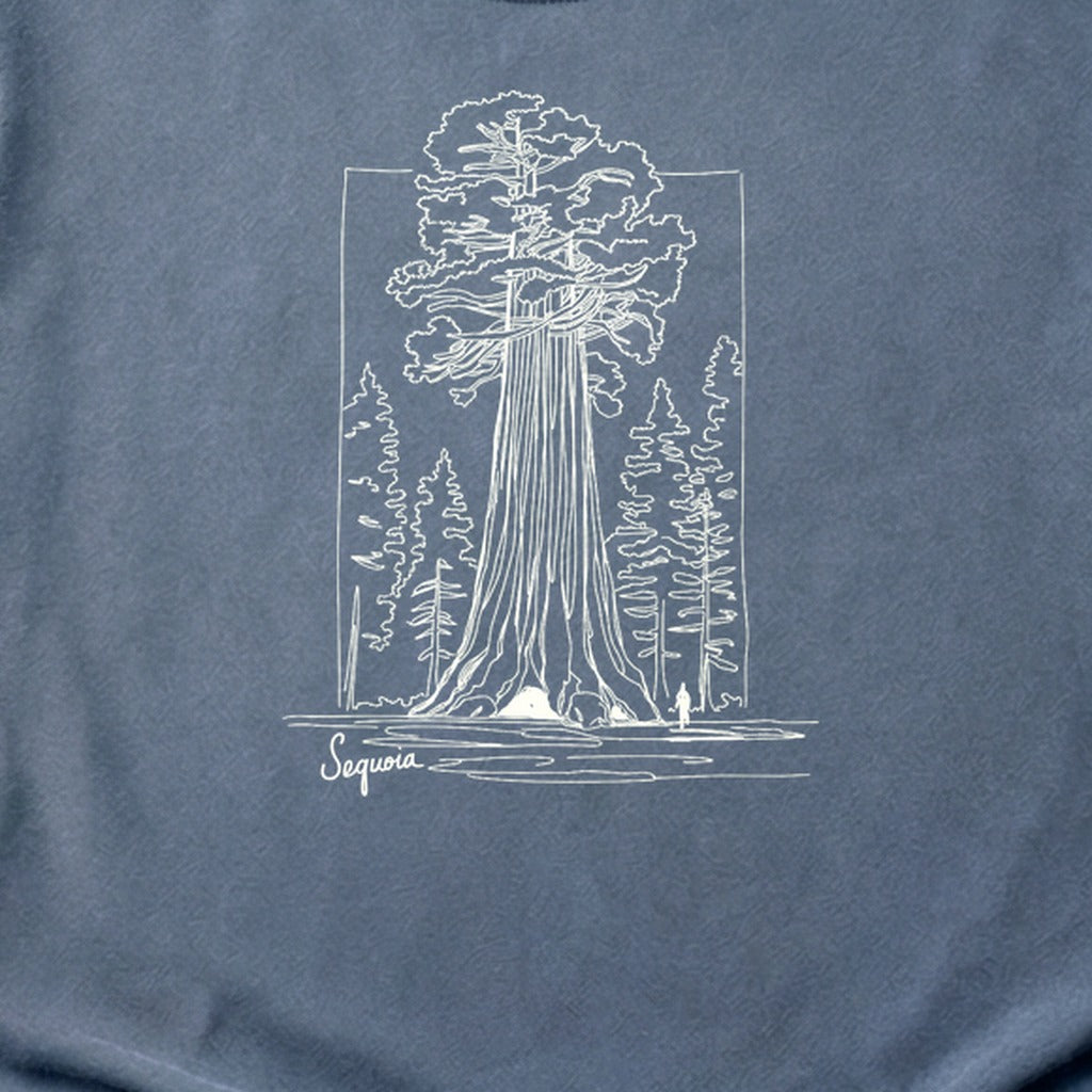 Sequoia Line Drawing Cotton T-Shirt