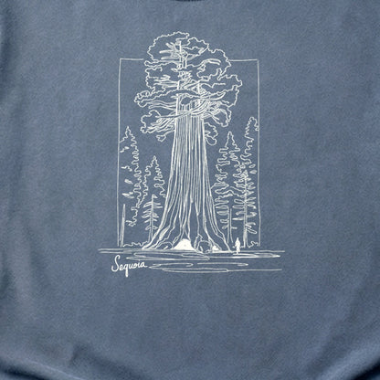 Sequoia Line Drawing Cotton T-Shirt