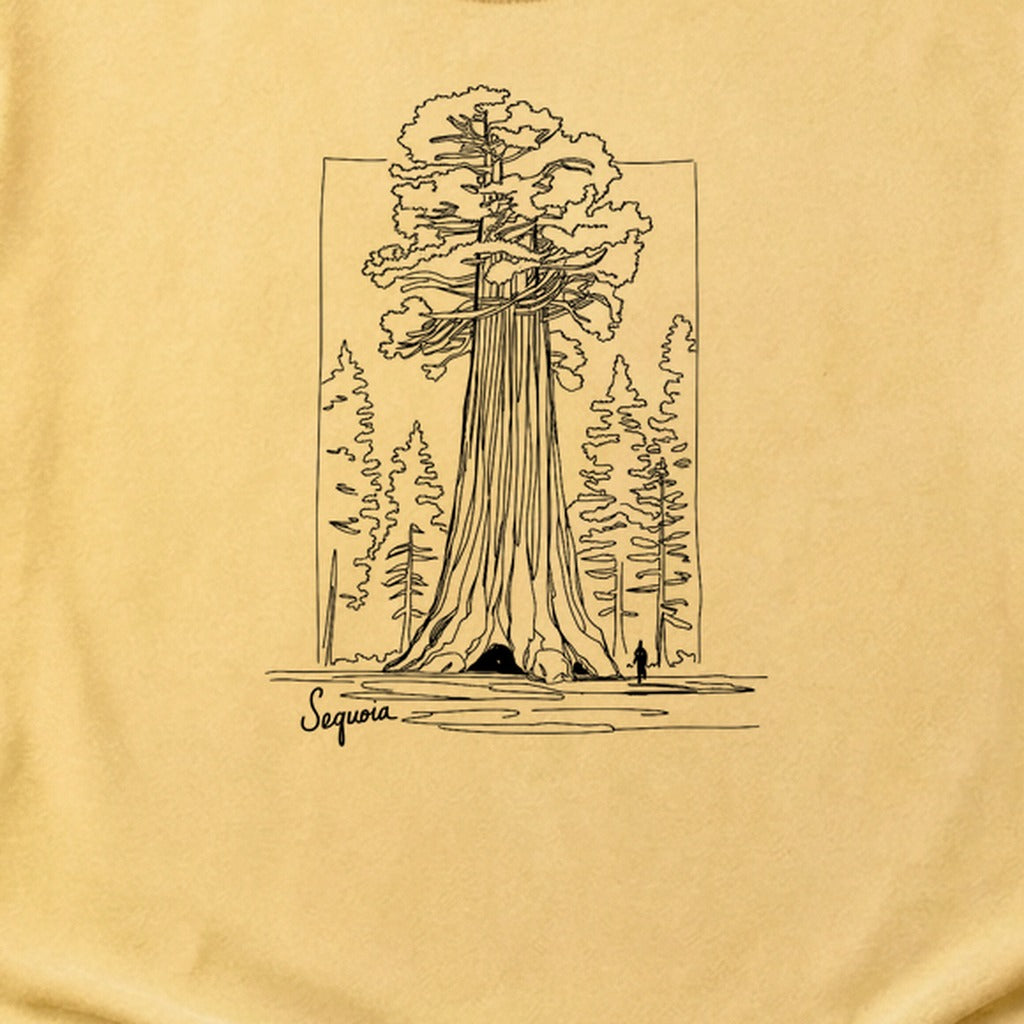 Sequoia Line Drawing Cotton T-Shirt