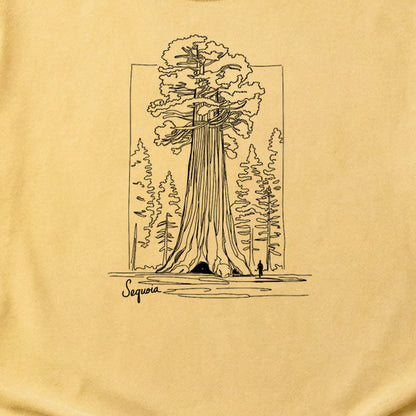 Sequoia Line Drawing Cotton T-Shirt