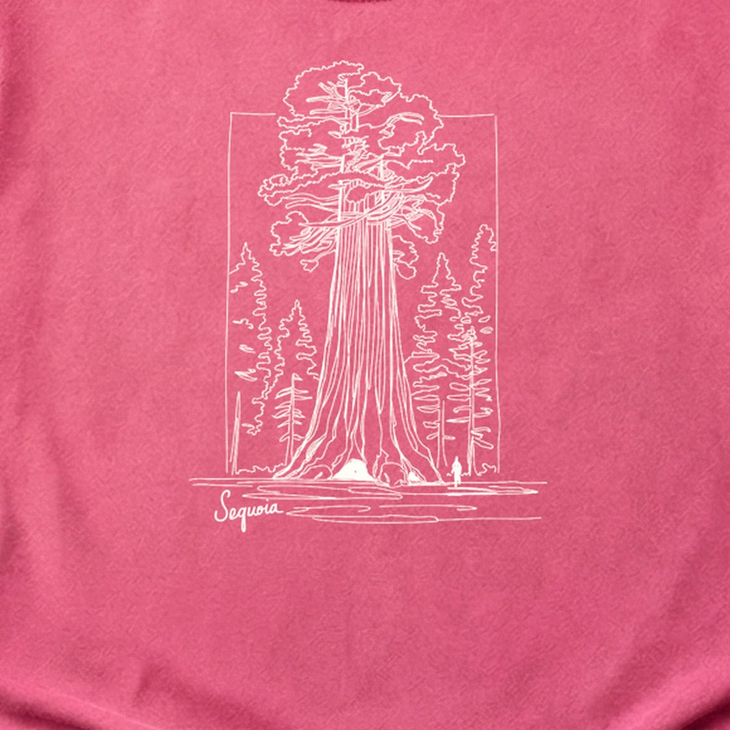 Sequoia Line Drawing Cotton T-Shirt