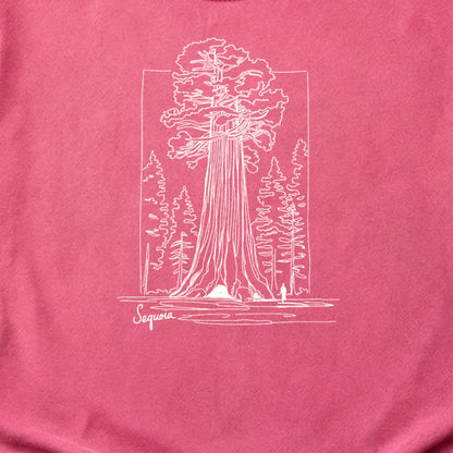 Sequoia Line Drawing Cotton T-Shirt