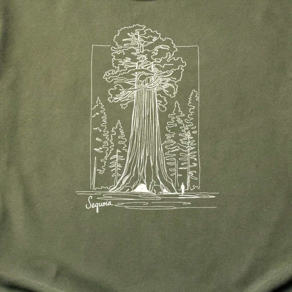 Sequoia Line Drawing Cotton T-Shirt
