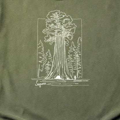 Sequoia Line Drawing Cotton T-Shirt