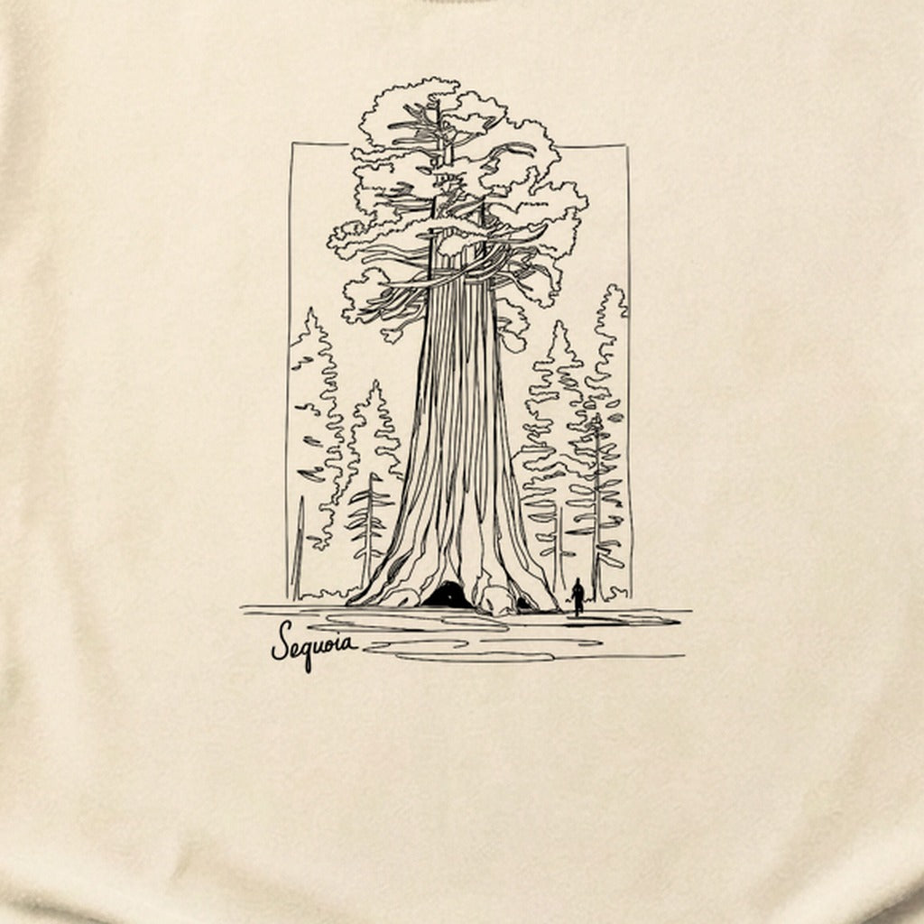 Sequoia Line Drawing Cotton T-Shirt
