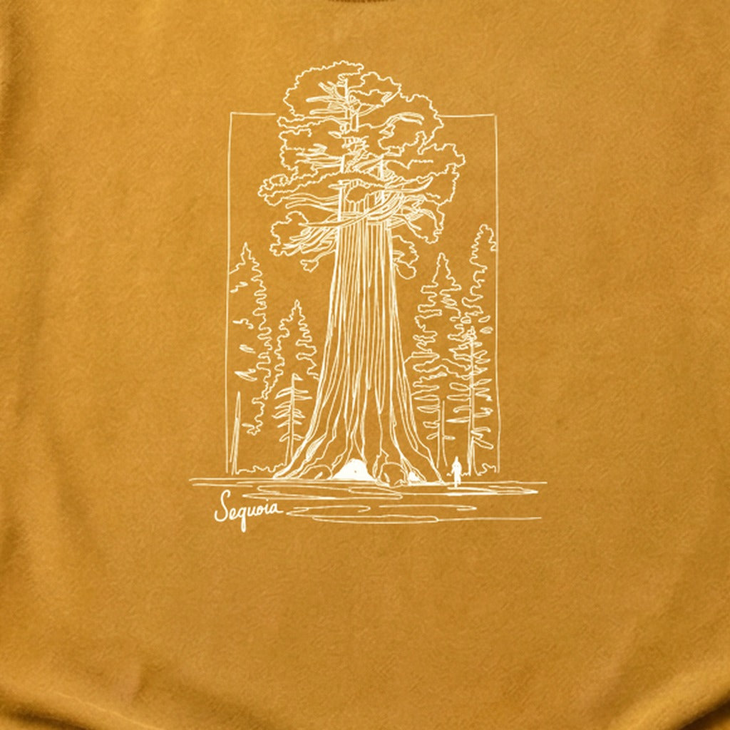 Sequoia Line Drawing Cotton T-Shirt