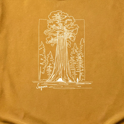 Sequoia Line Drawing Cotton T-Shirt