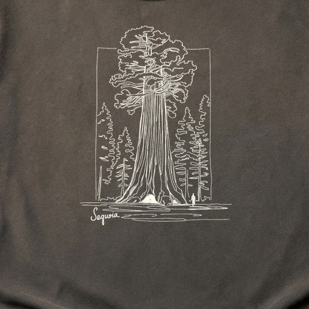 Sequoia Line Drawing Cotton T-Shirt