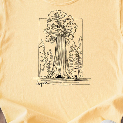Sequoia Line Drawing Kids Cotton T-Shirt