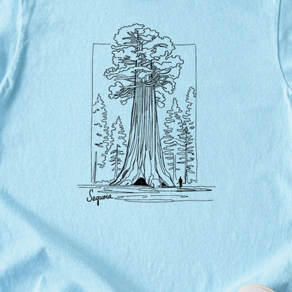 Sequoia Line Drawing Kids Cotton T-Shirt
