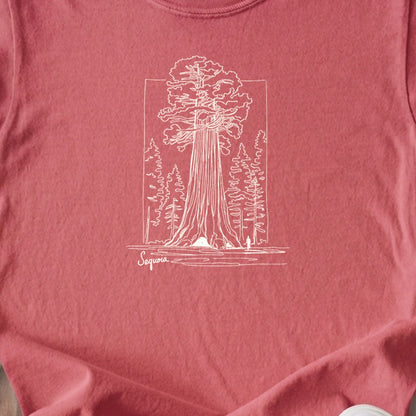 Sequoia Line Drawing Kids Cotton T-Shirt